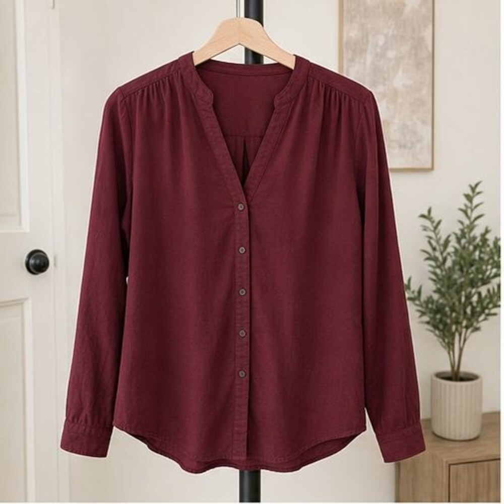 Burgundy Wrap Blouse